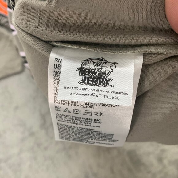 Tom & Jerry x Southpole Shirt Mens Size Large Gray Cartoon Onomatopoeia Y2K Look - Picture 10 of 13